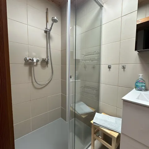 Shower in the bathroom on the first floor